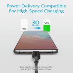 كابل شحن باولاين (3 بمنفذ USB C الى 2.0 USB C ) بطول 6 اقدام بقدرة 100 واط اسود من انكر