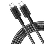 كابل شحن سريع 322 USB نوع C الى USB نوع C بقدرة 60 واط ، 1.8 متر، أسود من انكر
