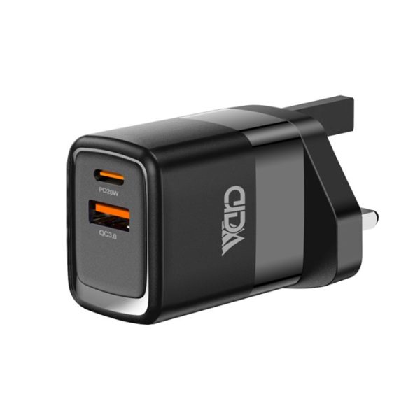 شاحن منزلي بمنفذين USB-A - USB-C بقوة 45 واط من ورد